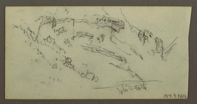 Dessin, étude de figure, chaîne de montagnes, peut-être 1868 - Frederic Edwin Church