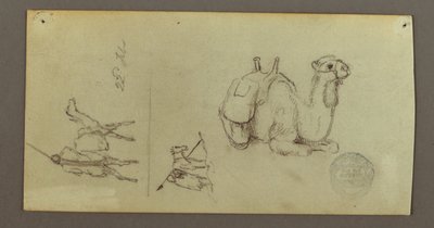 Dessin, études de figures et de chameaux, 22 février 1868 - Frederic Edwin Church