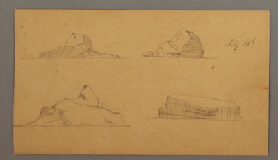 Dessin, icebergs flottants, 16 juillet 1859 - Frederic Edwin Church