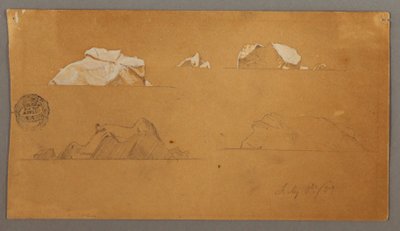 Dessin, icebergs flottants, 5 juillet 1859 - Frederic Edwin Church