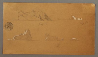 Dessin, icebergs flottants, 5 et 6 juillet 1859 - Frederic Edwin Church