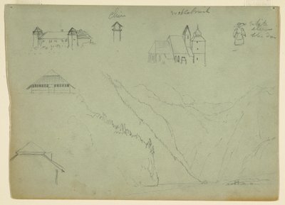 Dessin, du Salzkammergut, Autriche et du Konigssee, près de Berchtesgaden, Bavière, juillet 1868 - Frederic Edwin Church