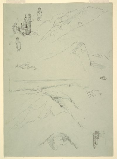 Dessin, de "près de Golling", Autriche, 5 août 1868 - Frederic Edwin Church