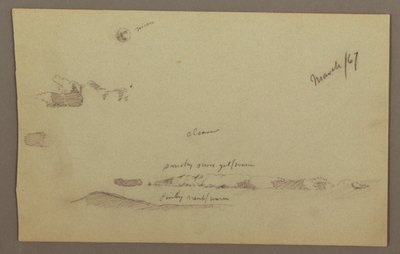 Dessin, pleine lune, nuages, années 1860 - Frederic Edwin Church