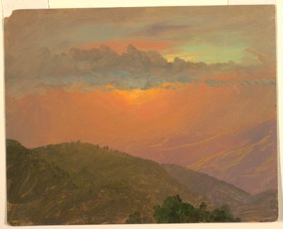 Dessin, colline au coucher du soleil, juillet 1865 - Frederic Edwin Church