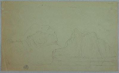 Dessin, Iceberg avec deux pics, juin ou juillet 1859 - Frederic Edwin Church