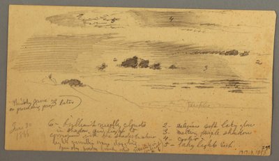 Dessin, esquisse de paysage, vallée de l