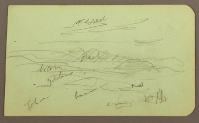 Dessin, paysage, Toluca ; verso : montagne, église, 1883 - Frederic Edwin Church