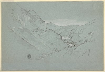 Dessin, Paysage des Alpes, août-septembre 1868 - Frederic Edwin Church