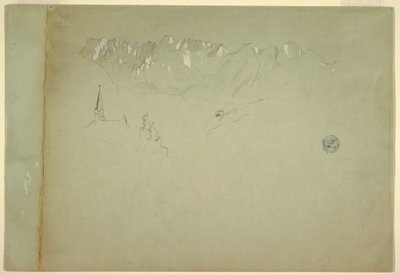 Dessin, Paysage des Alpes autrichiennes, 1868 - Frederic Edwin Church