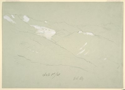 Dessin, Paysage dans les Alpes bernoises, près de Bel Alp, Suisse, septembre 1868 - Frederic Edwin Church