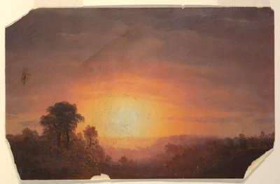 Dessin, Paysage avec coucher de soleil, 1860-70 - Frederic Edwin Church