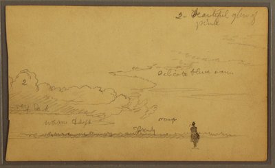 Dessin, Paysage avec personnage, 1857 - Frederic Edwin Church