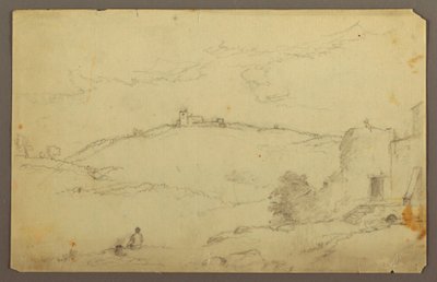 Dessin, Paysage avec personnages, 1885 - Frederic Edwin Church