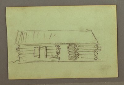 Dessin, Cabane en rondins, peut-être 1856 - Frederic Edwin Church
