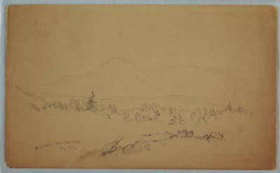 Dessin, " Mount Katahdin from the West " [Regard vers l