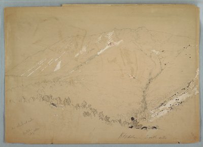 Dessin, mont Katahdin, vu du sud, août 1852 - Frederic Edwin Church