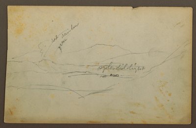 Dessin, paysage de montagne, Colombie ou Équateur, 1853 - Frederic Edwin Church