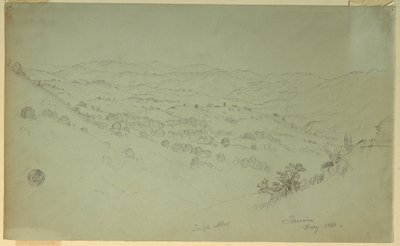 Dessin, paysage de montagne, Jamaïque, 1865 - Frederic Edwin Church
