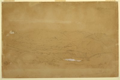Dessin, paysage de montagne près de Guanojo et Guaranda, Équateur, 10 juin 1857 - Frederic Edwin Church
