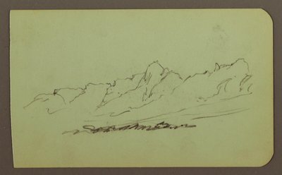 Dessin, paysage de montagne ; verso : chaîne de montagnes, figure, 1883 - Frederic Edwin Church