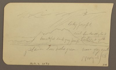 Dessin, sommet de montagne ; verso : chaîne de montagnes, 1er mai 1885 - Frederic Edwin Church