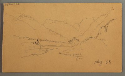 Dessin, pics montagneux, 1868 - Frederic Edwin Church