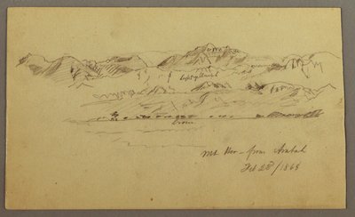 Dessin, Mountain Peaks, 22 février 1868 - Frederic Edwin Church
