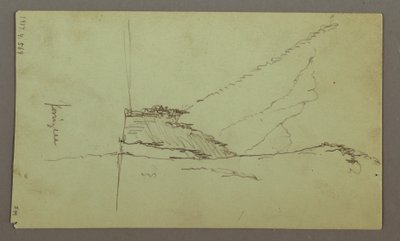 Dessin, sommets montagneux, rivière, juillet 1868 - Frederic Edwin Church
