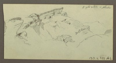 Dessin, pics montagneux, peut-être 1868 - Frederic Edwin Church