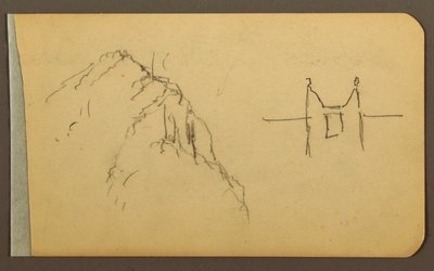 Dessin, Mountain Side, tourelle ; Verso : Mountain Side, 1889 - Frederic Edwin Church