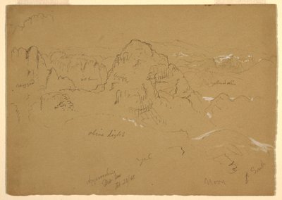 Dessin, montagne, Wady el-Arabah, 23 février 1868 - Frederic Edwin Church