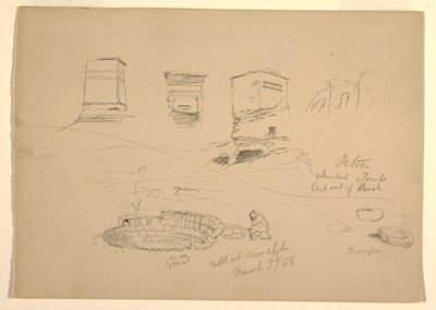 Dessin, montagne, Wady el-Arabah, 26 février 1868 - Frederic Edwin Church