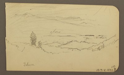 Dessin, paysage de montagne, Toluca ; Verso : Montagne, Toluca, 20 avril 1885 - Frederic Edwin Church