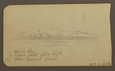 Dessin, montagnes ; verso : Foothills amp ; chaîne de montagnes, 21 décembre 1885 - Frederic Edwin Church