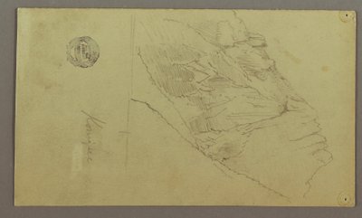 Dessin, flanc de montagne, peut-être 1868 - Frederic Edwin Church