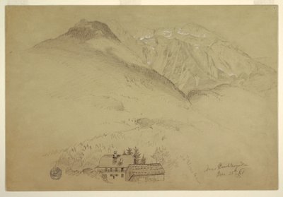 Dessin, Monts Goell et Brett près de Berchtesgarden, Bavière, 28 juin 1868 - Frederic Edwin Church