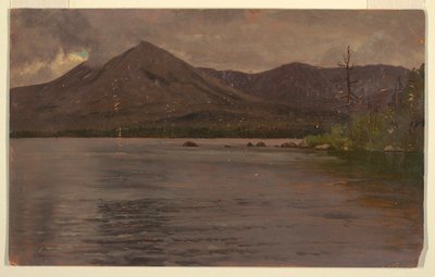 Dessin, mont Katahdin, depuis le lac Katahdin, 1877 - Frederic Edwin Church