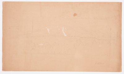 Dessin, mont Katahdin, depuis le lac Katahdin, Maine, 1852 - Frederic Edwin Church