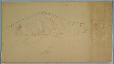 Dessin, mont Katahdin vu du sud-est ; verso : mont Katadhin, 1876-78 - Frederic Edwin Church