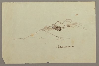 Dessin, Mont Vésuve avec fumée, peut-être 1868-69 - Frederic Edwin Church