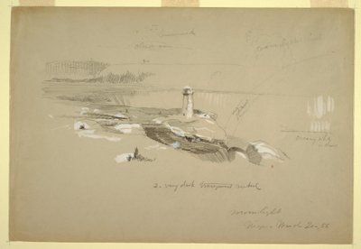 Dessin, chutes du Niagara depuis Terrapin Point, 20 mars 1856 - Frederic Edwin Church