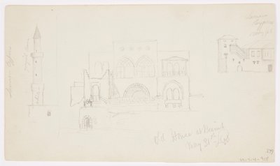 Dessin, vieille maison, Beyrouth, 1868 - Frederic Edwin Church