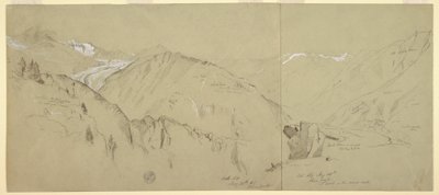 Dessin, Vue panoramique de Bel Arp, 1868 - Frederic Edwin Church