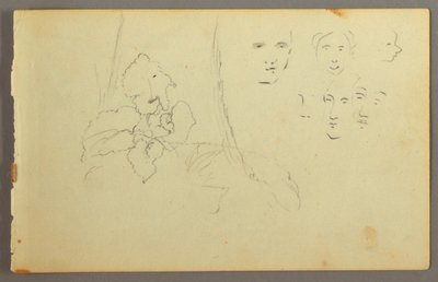 Dessin, étude de plantes, visages, peut-être 1844 - Frederic Edwin Church