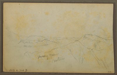 Dessin, Popayan, Colombie ; Verso : Paysage de montagne, Colombie, 9 août 1853 - Frederic Edwin Church