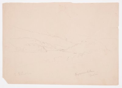 Dessin, lac Ripogène, vers 1855 - Frederic Edwin Church