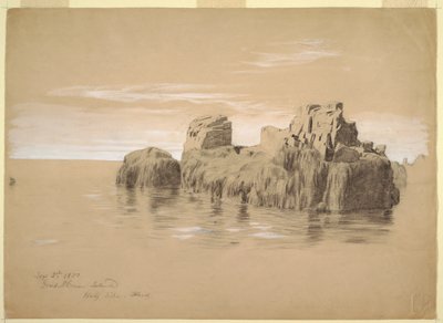 Dessin, rochers de la côte, île de Grand Manan, Canada, 2 septembre 1851 - Frederic Edwin Church