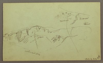 Dessin, Cimes des montagnes Rocheuses, peut-être 1868 - Frederic Edwin Church