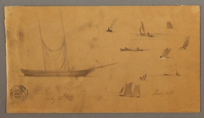 Dessin, études de voiliers, 12-13 juillet 1859 - Frederic Edwin Church